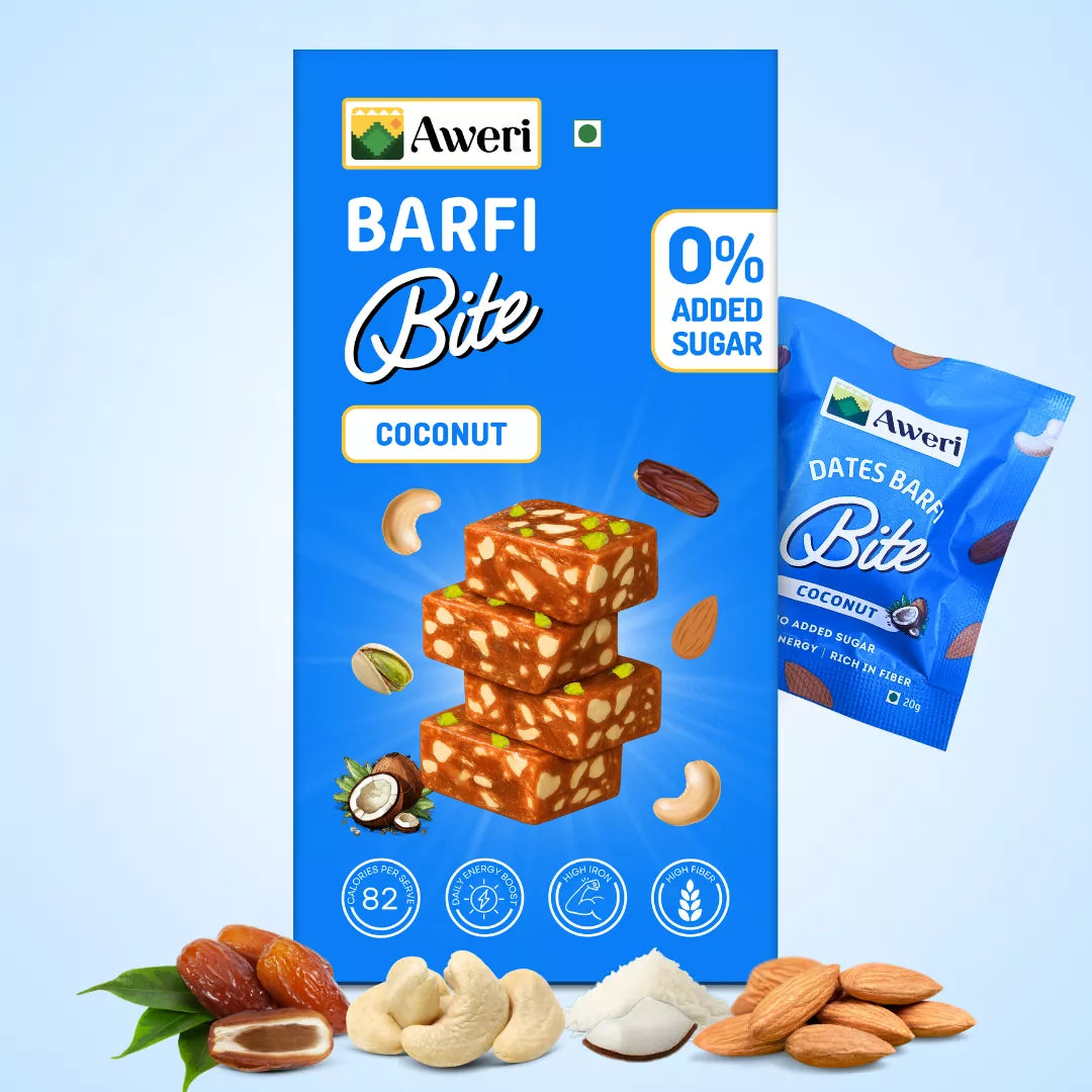 Dates Barfi Bite - Coconut