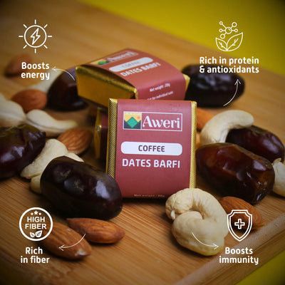 Elaichi, Coffee, Chocolate Dates Barfi