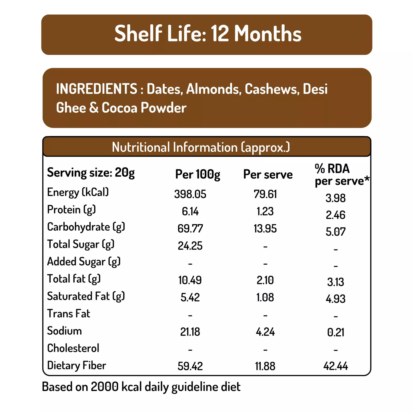 Classic, Elaichi, Cocoa Dates Barfi