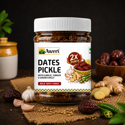 Aweri Dates Pickle 2X Punch | Dates Garlic Ginger Chilli Achaar