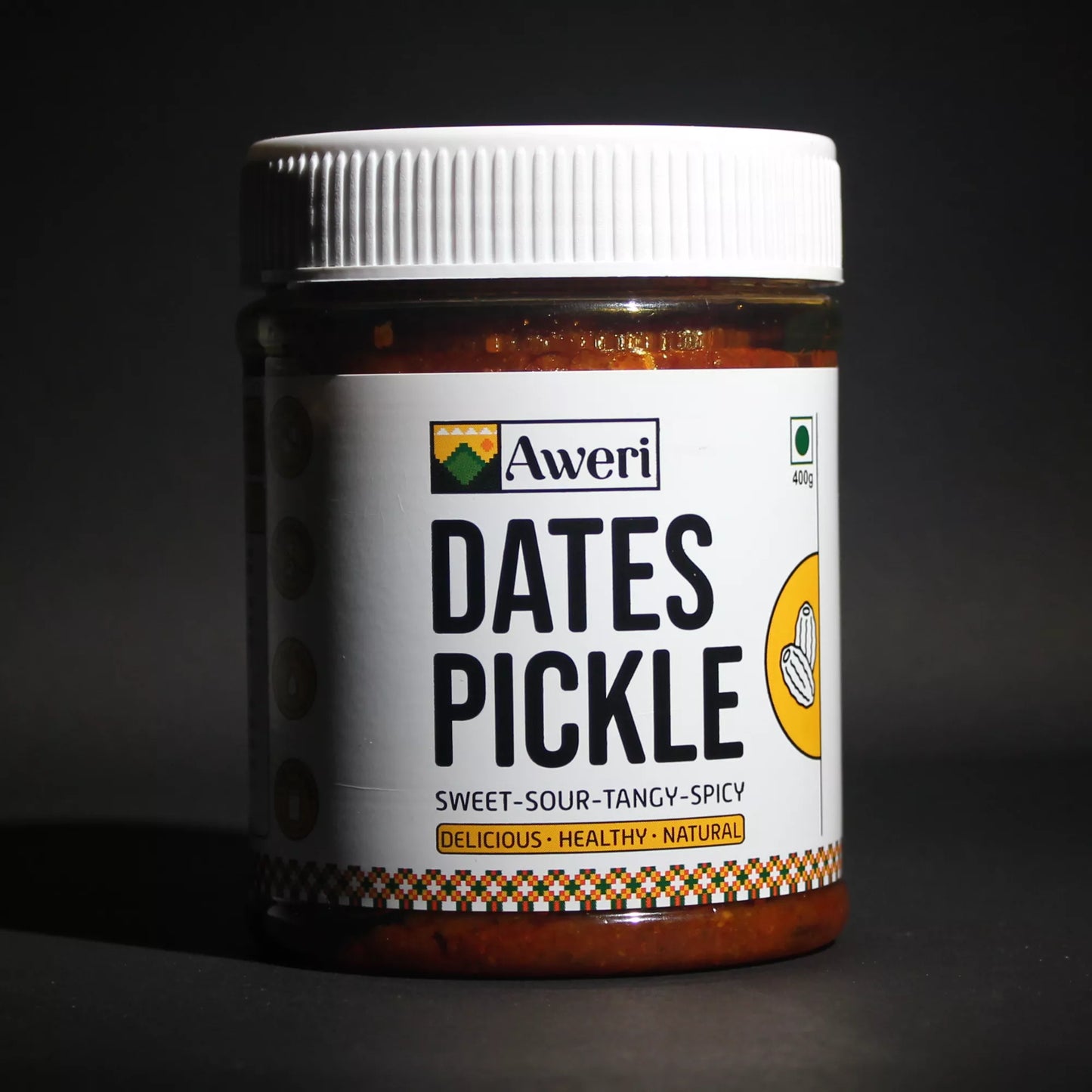 Dates, Garlic-Ginger-Green Chilli, Stuffed Red Chilli Pickle Combo
