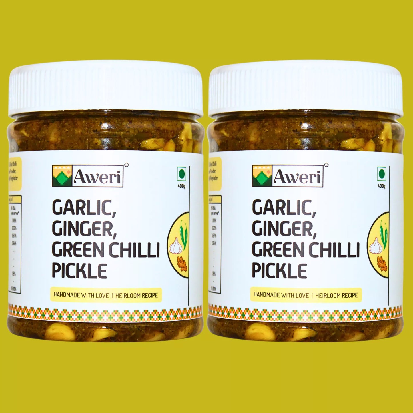Garlic Ginger Green Chilli Pickle