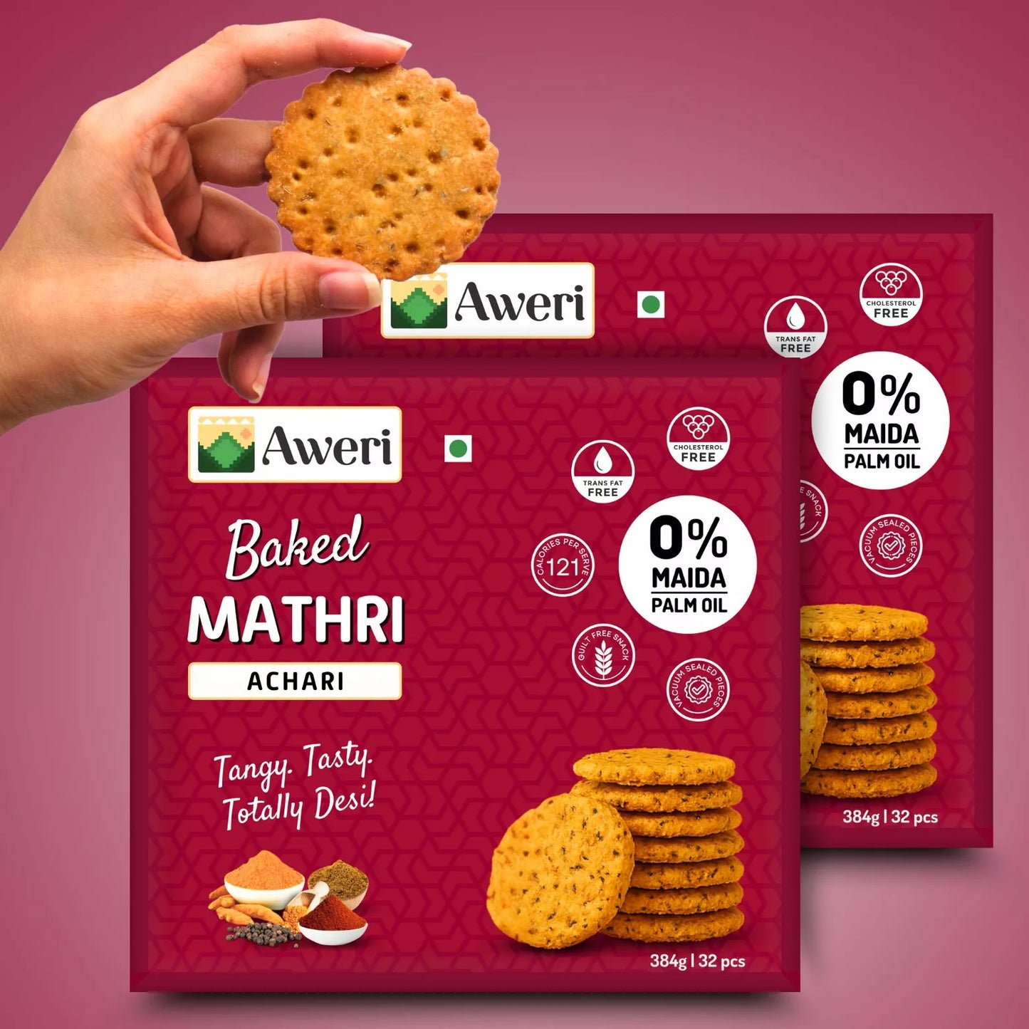 Baked Achari Mathri