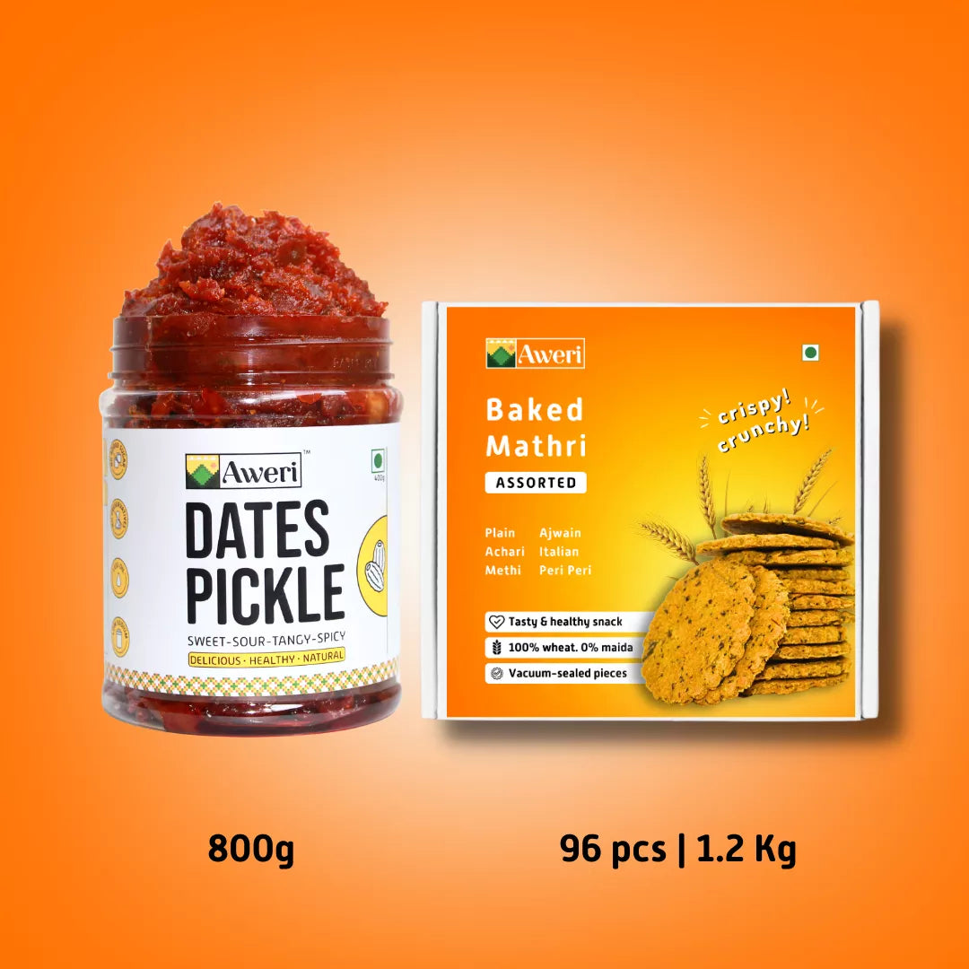 Dates Pickle -  Assorted Baked Mathri Snacking Combo