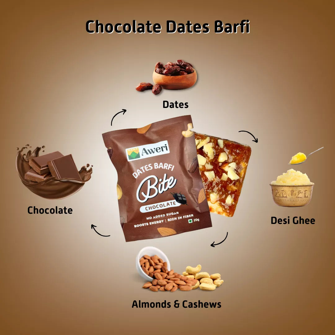 Dates Barfi Bite - Chocolate