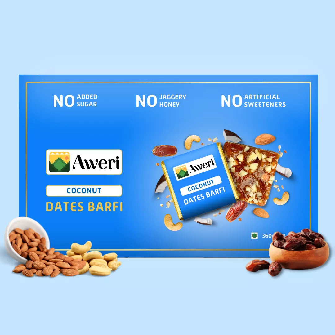 Classic, Elaichi, Coconut Dates Barfi
