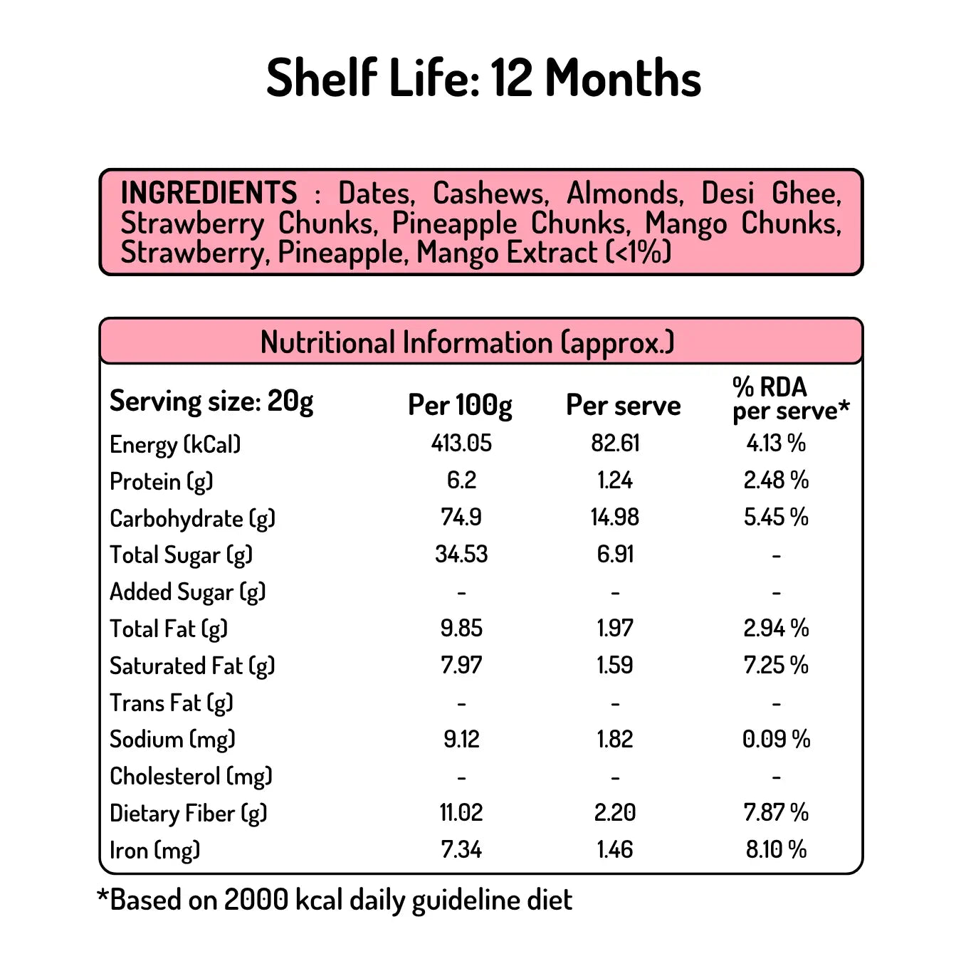 Aweri Fruit Barfi Bite Combo (120g x 3 | 6 pcs Each) – Strawberry, Mango & Pineapple | Healthy Fruit Mithai
