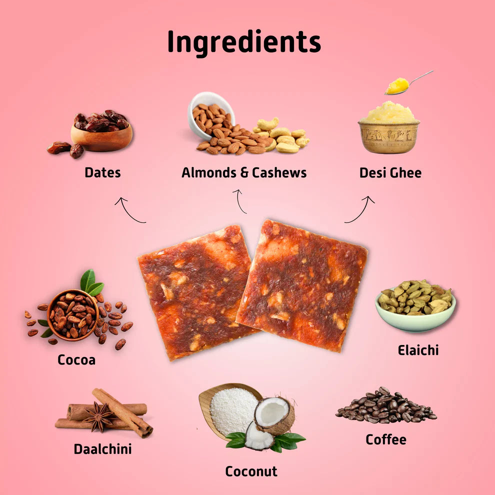 Dates Barfi Assorted Box for daily use & gifting | 6 Flavours | Dates, Nuts & Ghee