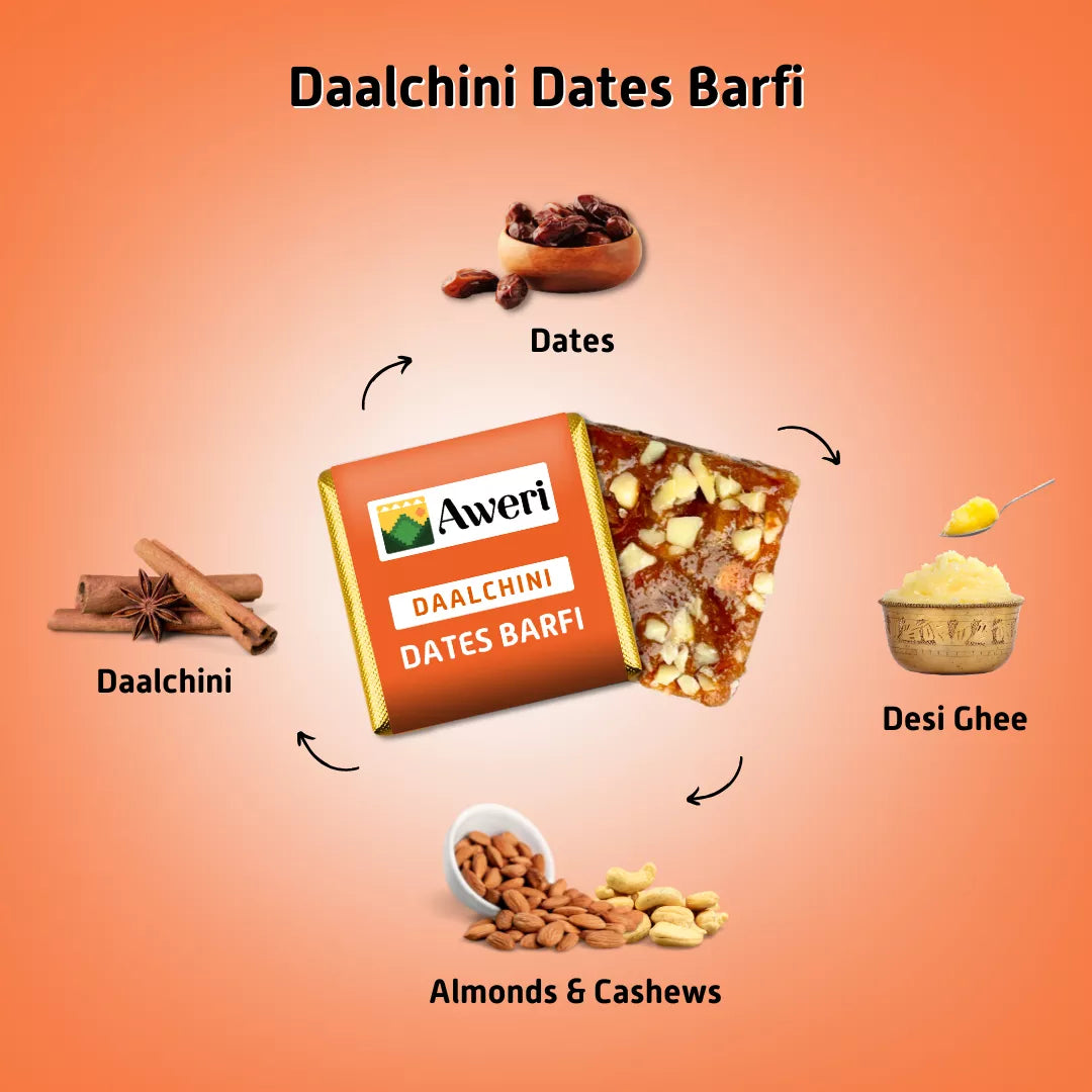 Classic, Elaichi, Daalchini Dates Barfi