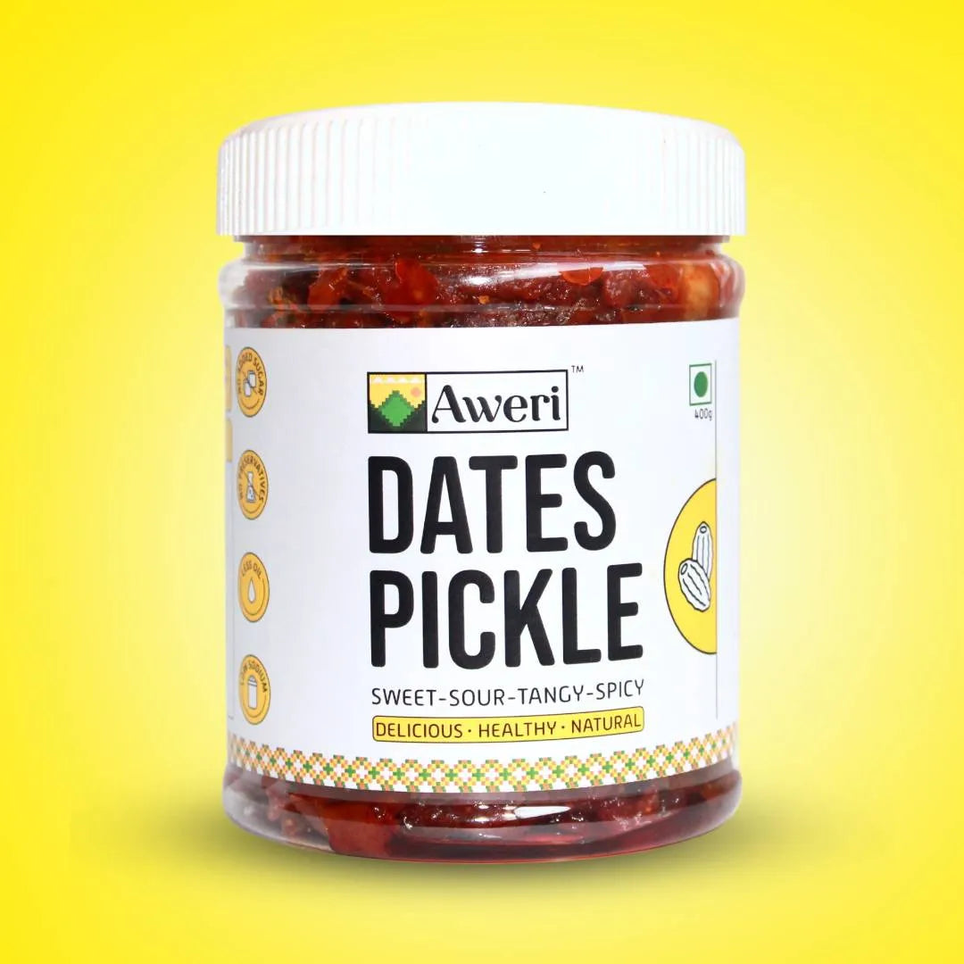 Dates, Hing Mango, Garlic Ginger Green Chilli Pickle Combo