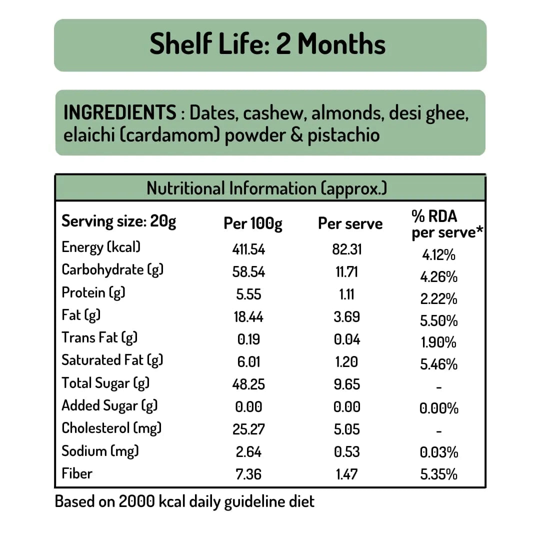 Original, Elaichi, Daalchini Dates Barfi