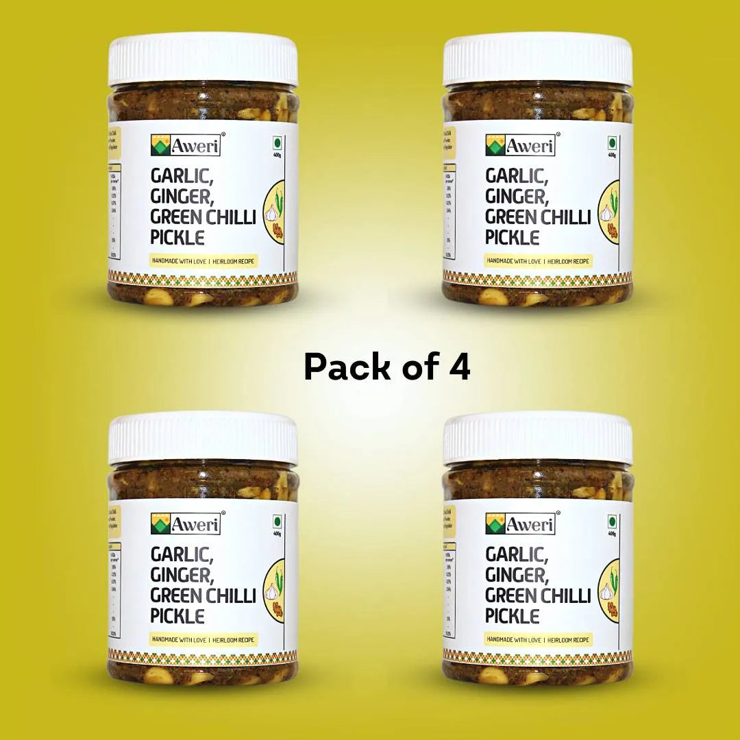 Garlic Ginger Green Chilli Pickle