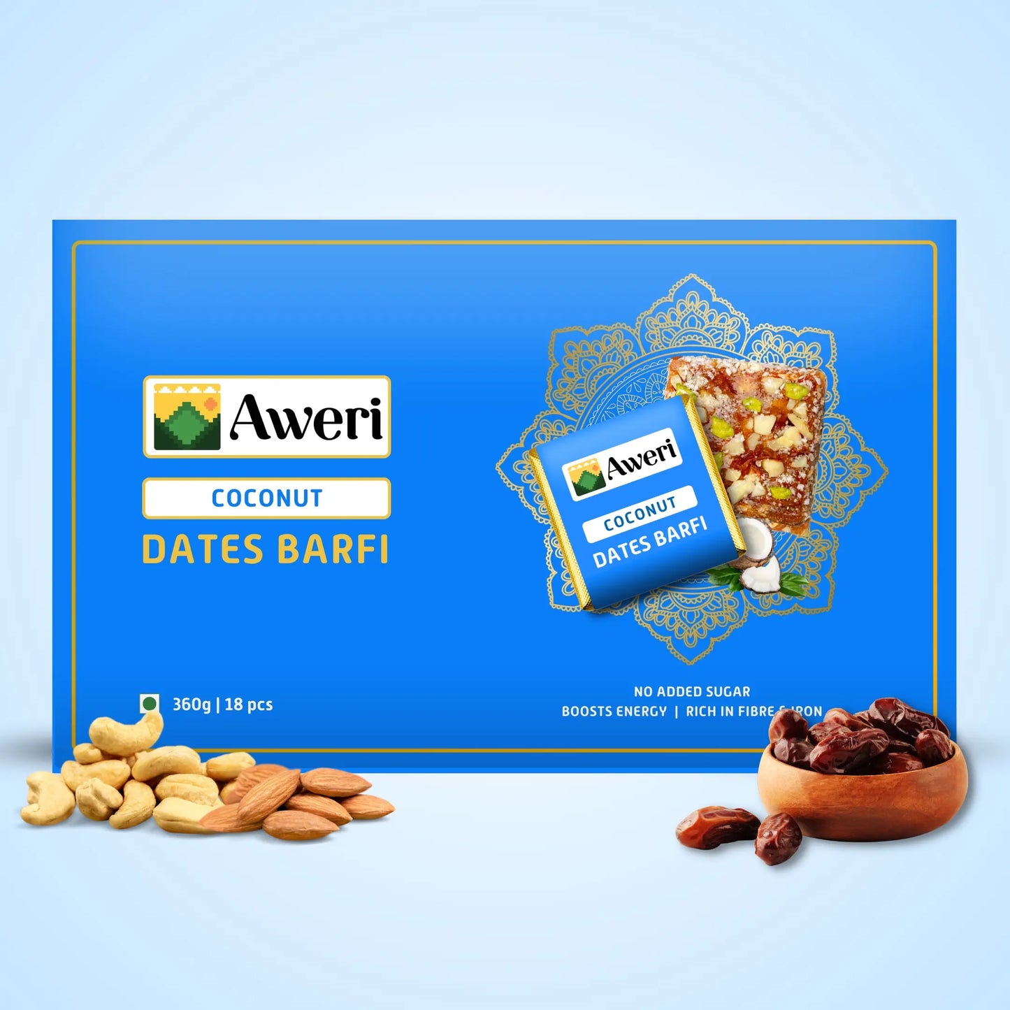 Coconut Dates Barfi