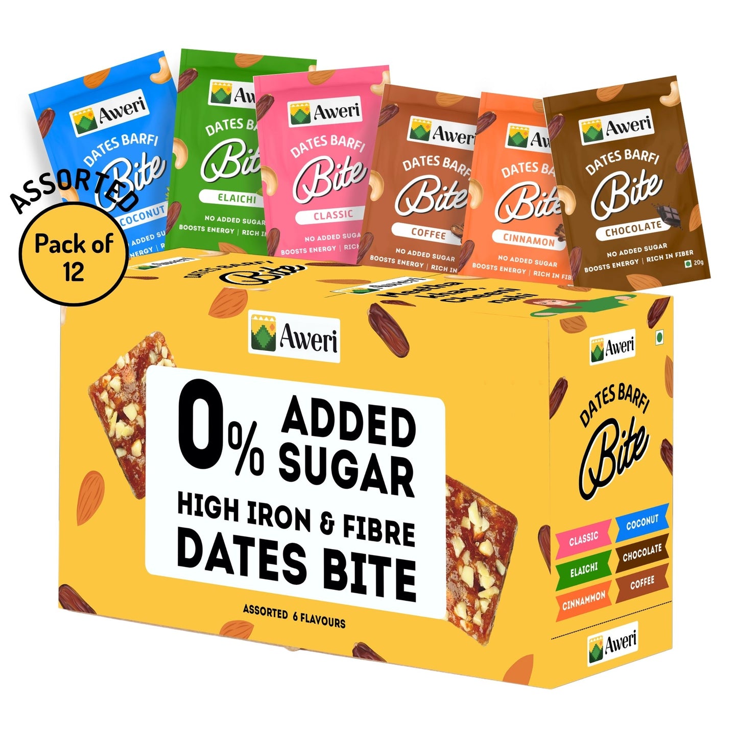 Dates Barfi Bite - Assorted | 6 Flavours