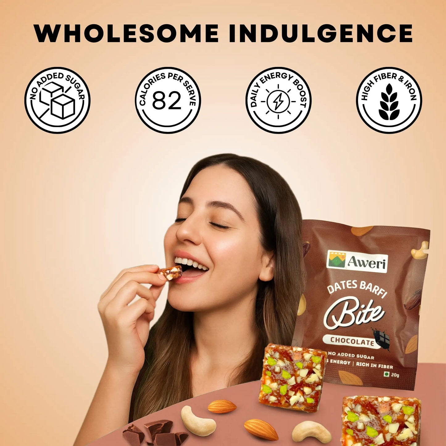 Dates Barfi Bite - Chocolate