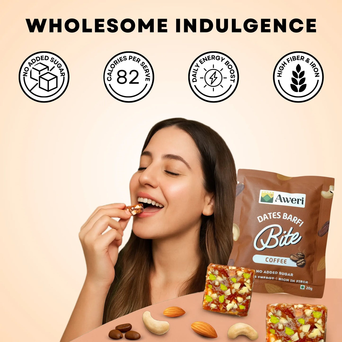 Dates Barfi Bite - Coffee