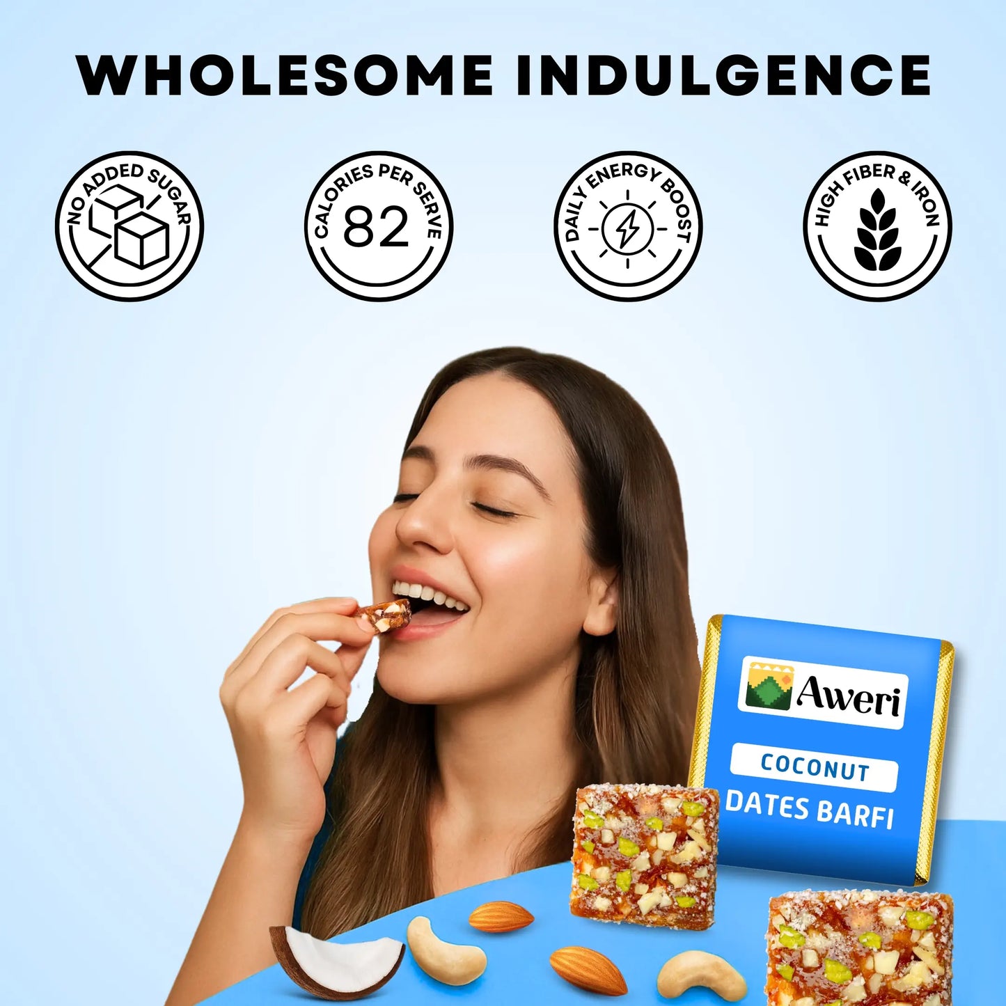 🌈 Holi Special Dates Barfi Bite Combo | All-in-One Festive Pack | 6 Delicious Flavours | Healthy No Added Sugar Sweets