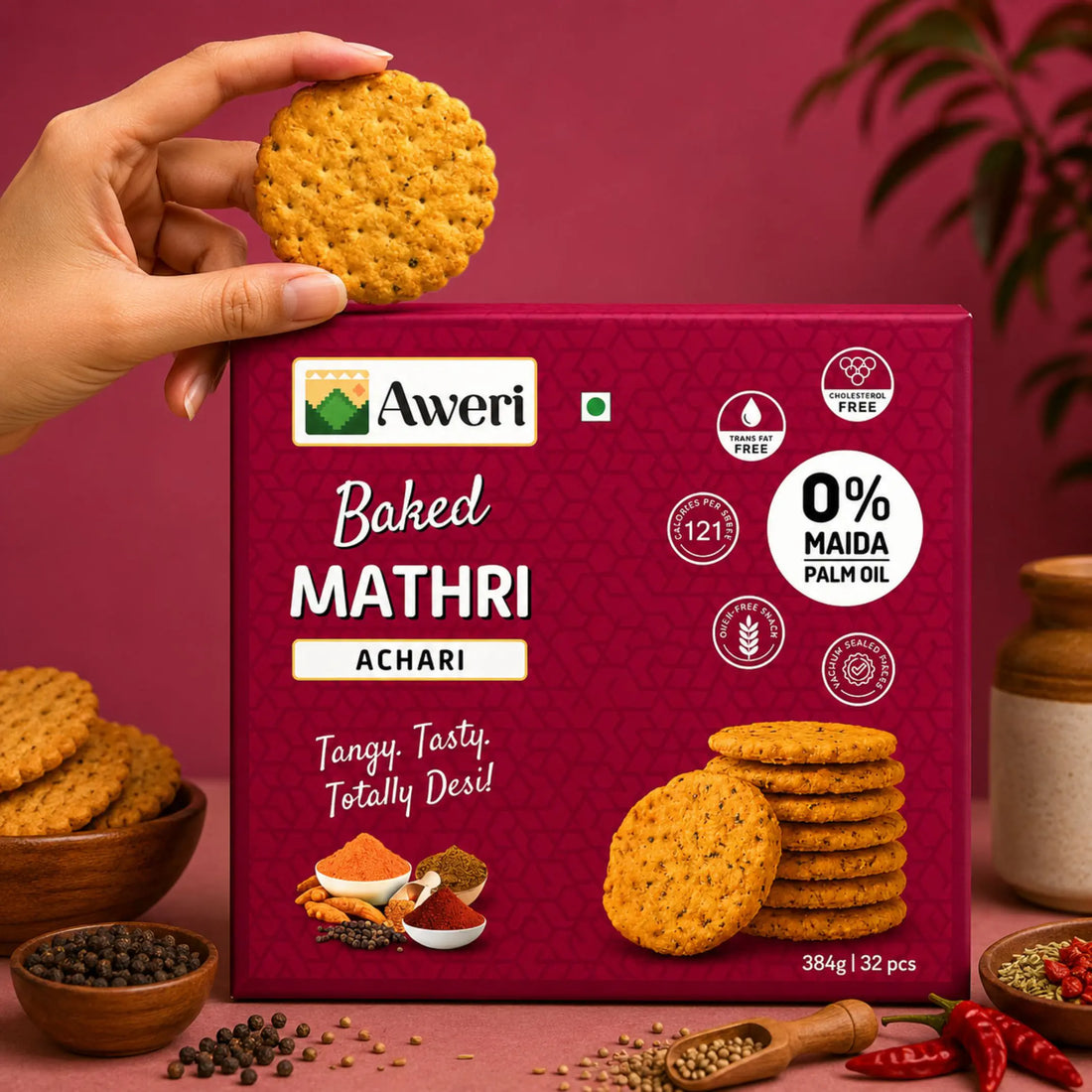 Baked Achari Mathri