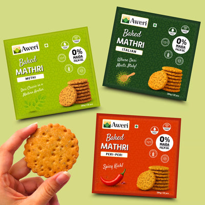 Methi, Peri-Peri, Italian Mathri Combo