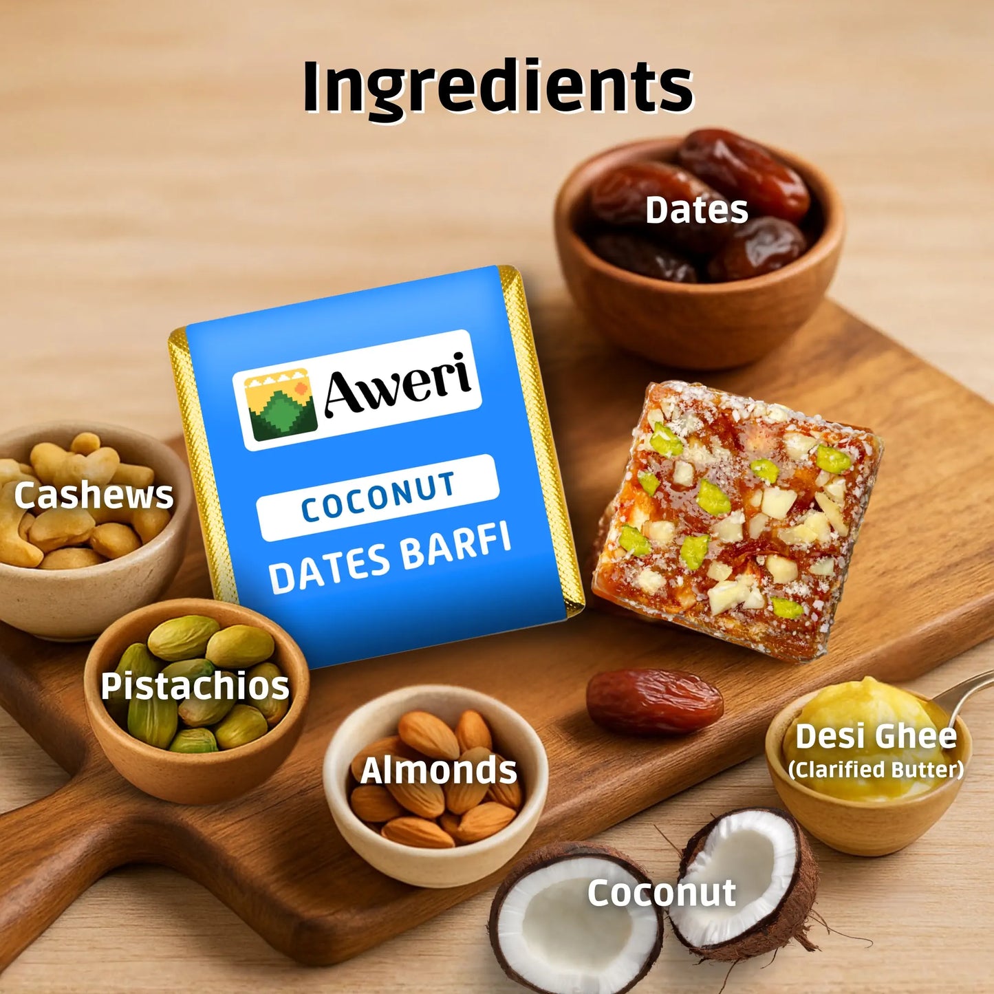 Coconut Dates Barfi