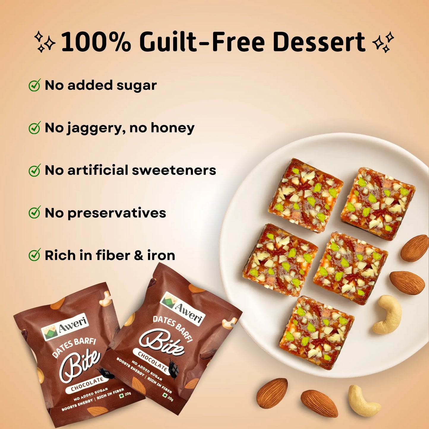 Dates Barfi Bite - Chocolate