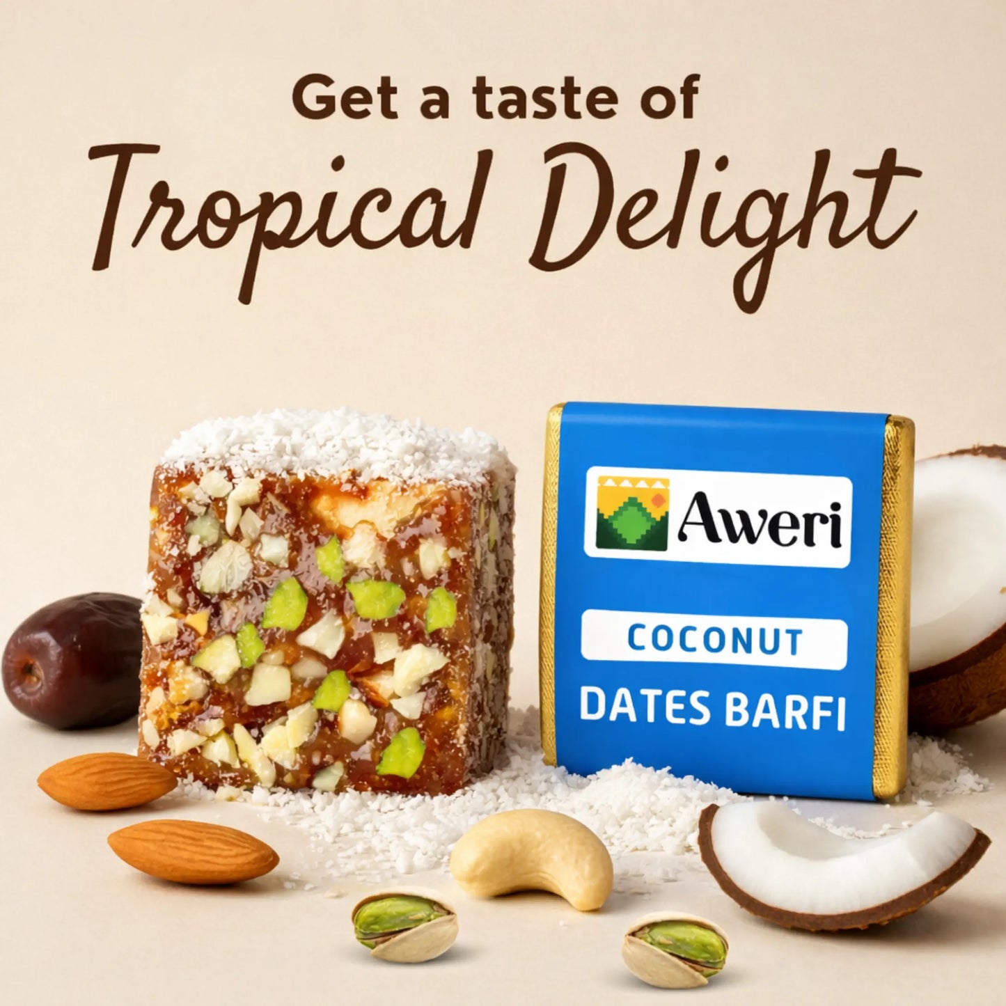 Coconut Dates Barfi