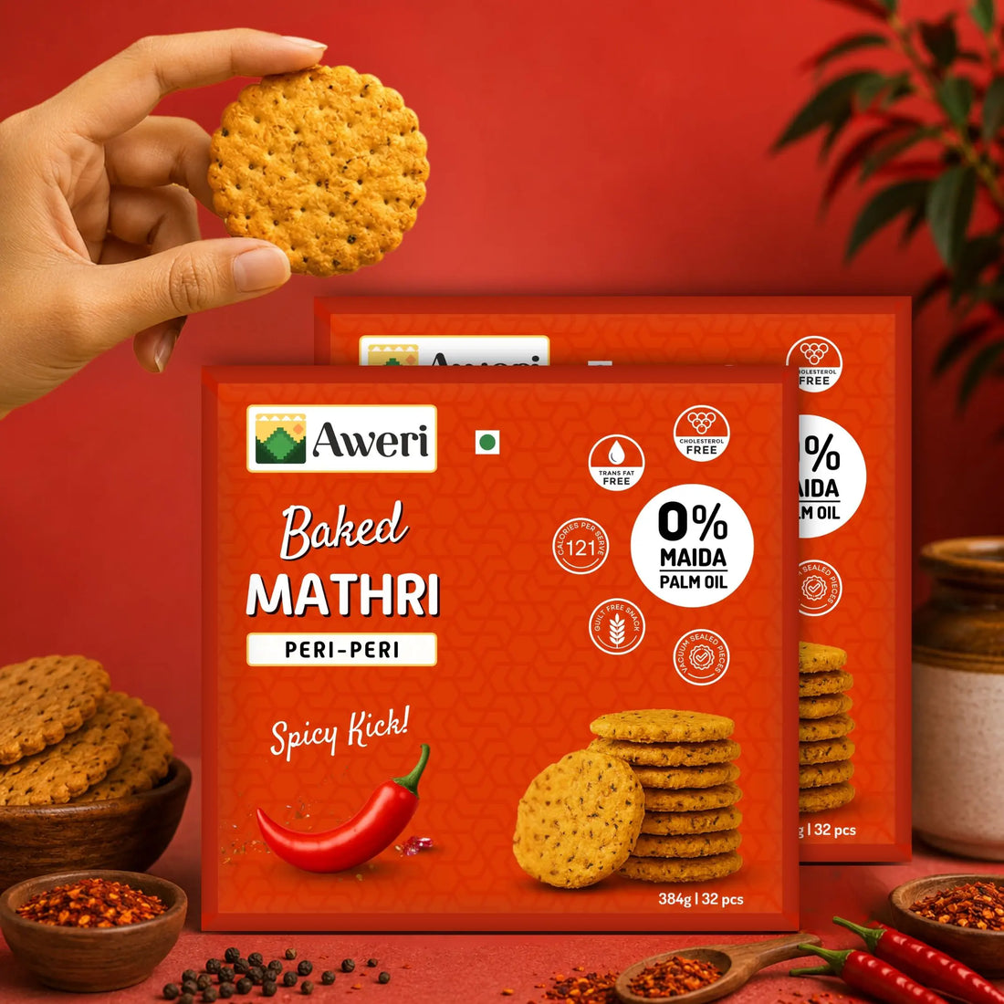 Baked Peri Peri Mathri