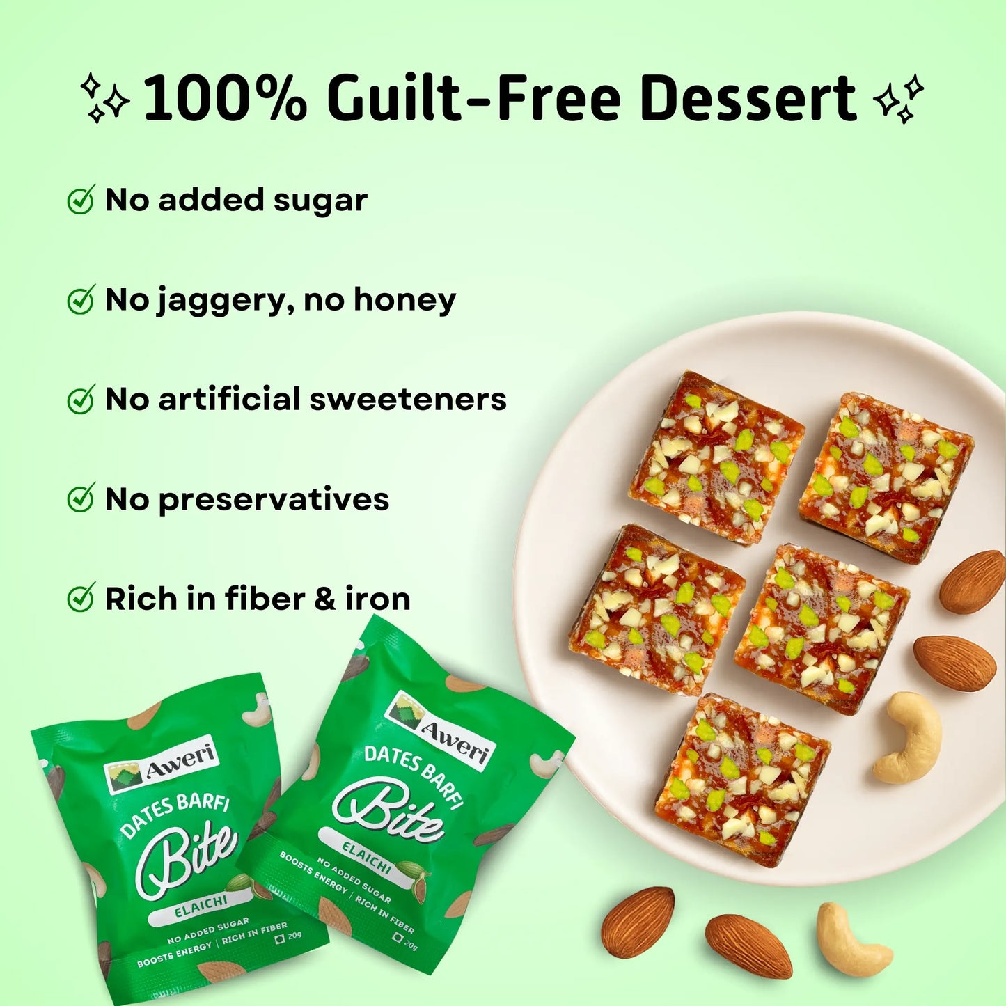 Dates Barfi Bite - Elaichi