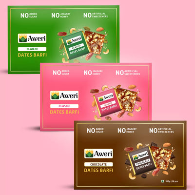 Classic, Elaichi, Cocoa Dates Barfi