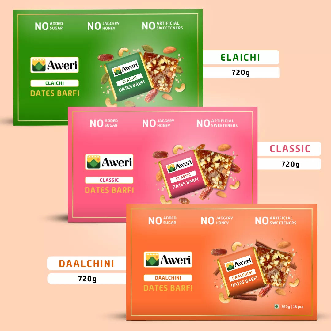 Classic, Elaichi, Daalchini Dates Barfi