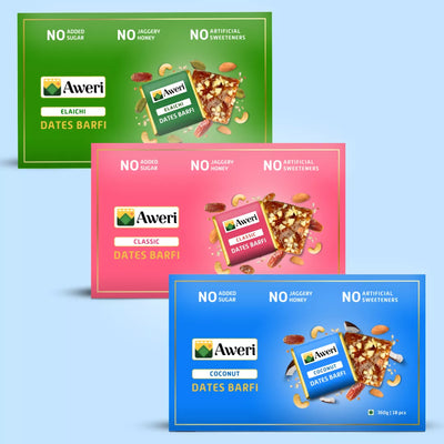 Classic, Elaichi, Coconut Dates Barfi
