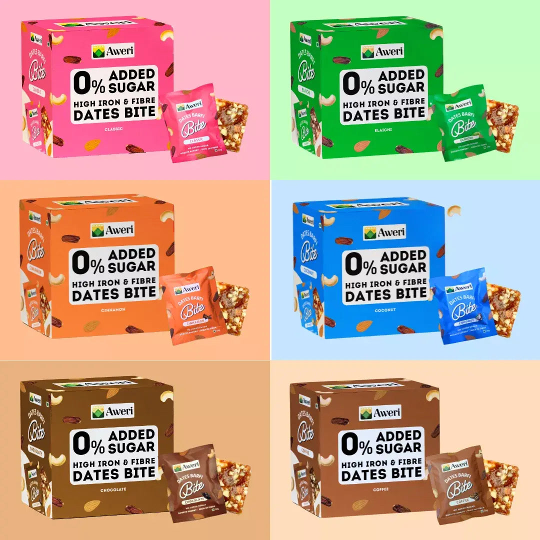 All-in-One Dates Barfi Bite Combo for daily snacking | 6 Flavours