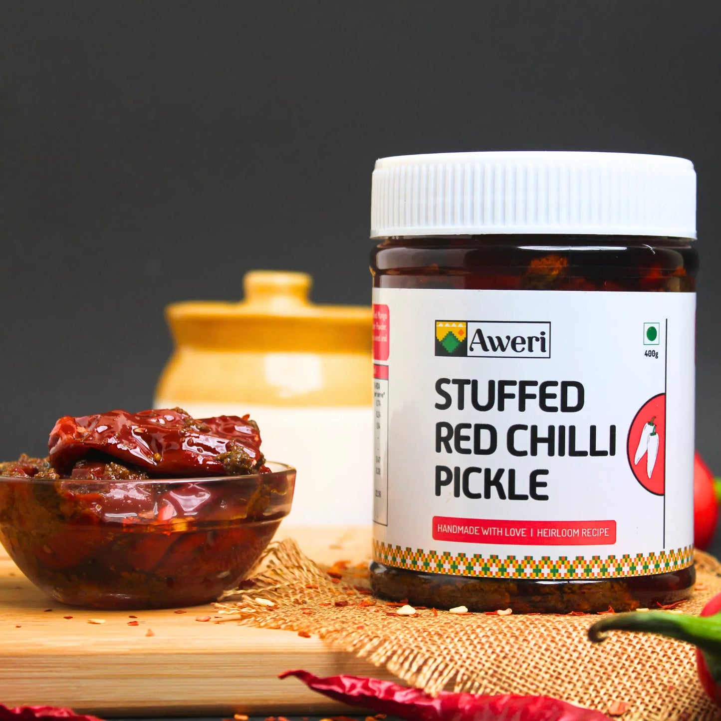 Stuffed Red Chilli Pickle