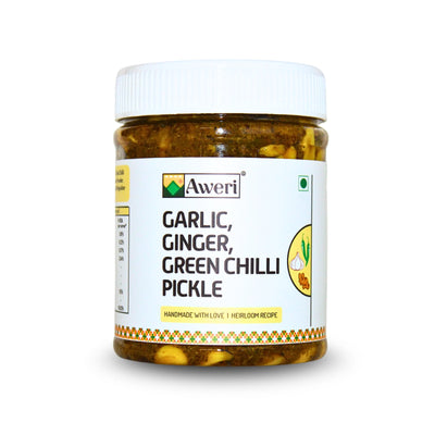 Garlic Ginger Green Chilli Pickle
