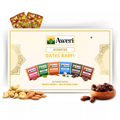 Dates Barfi Assorted Box for daily use & gifting | 6 Flavours | Dates, Nuts & Ghee