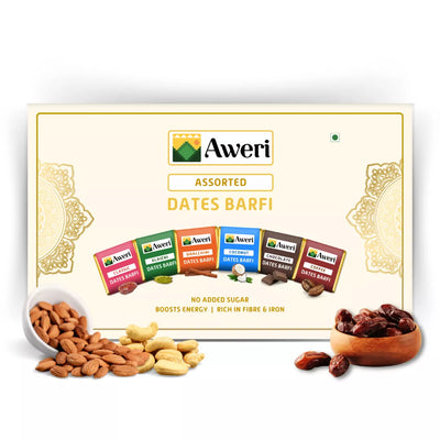 Dates Barfi Assorted Box for daily use & gifting | 6 Flavours | Dates, Nuts & Ghee