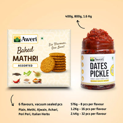 Dates Pickle -  Assorted Baked Mathri Snacking Combo