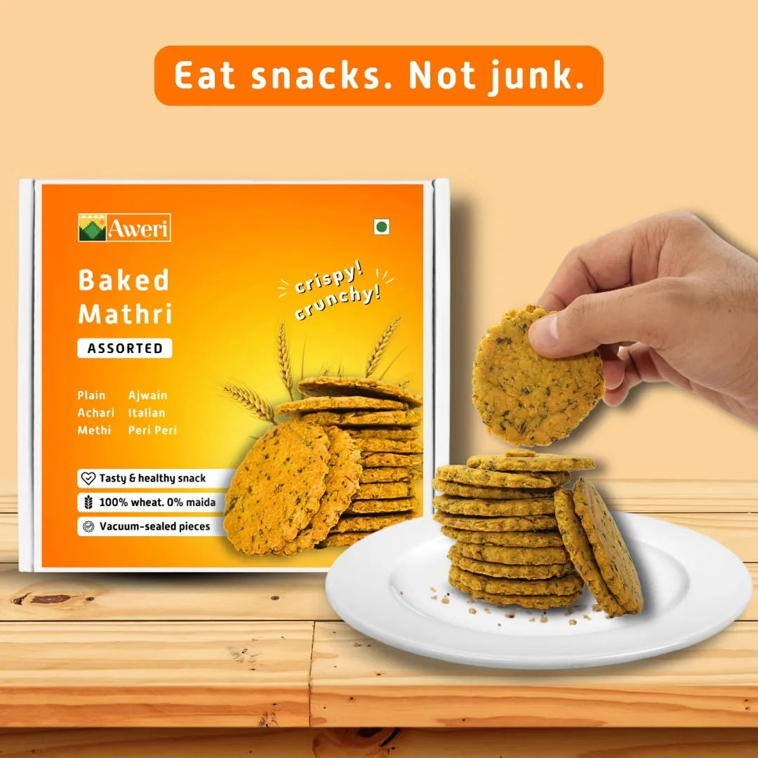 Baked Multigrain Mathri Baked Mathri Assorted Box – Aweri