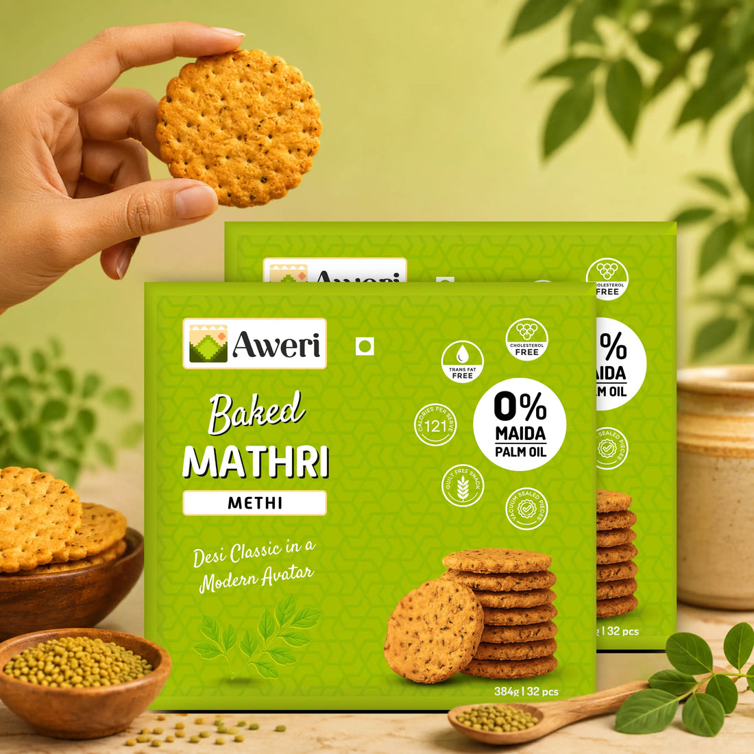Baked Methi Mathri
