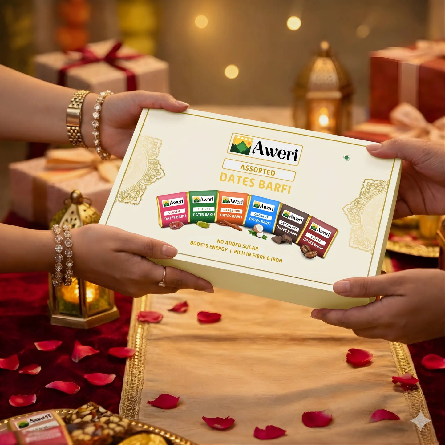 Dates Barfi Assorted Box for daily use & gifting | 6 Flavours | Dates, Nuts & Ghee