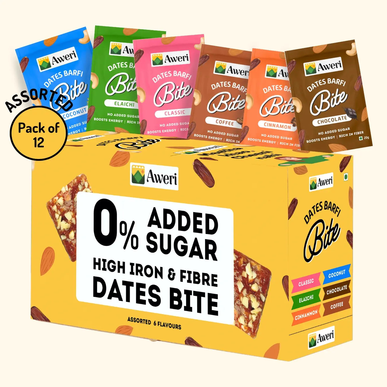 Dates Barfi Bite - Assorted | 6 Flavours
