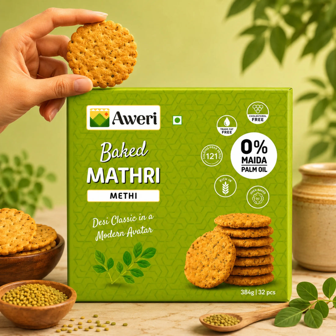 Baked Methi Mathri