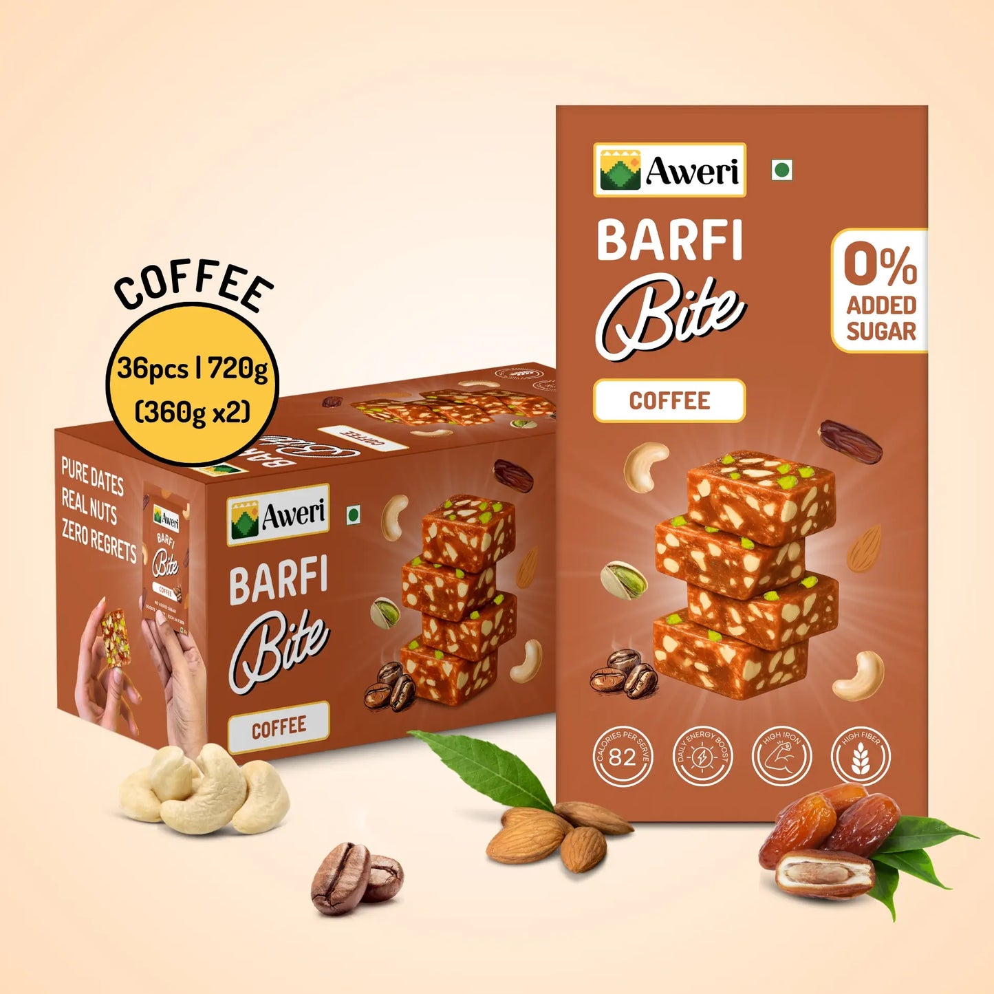 Dates Barfi Bite - Coffee