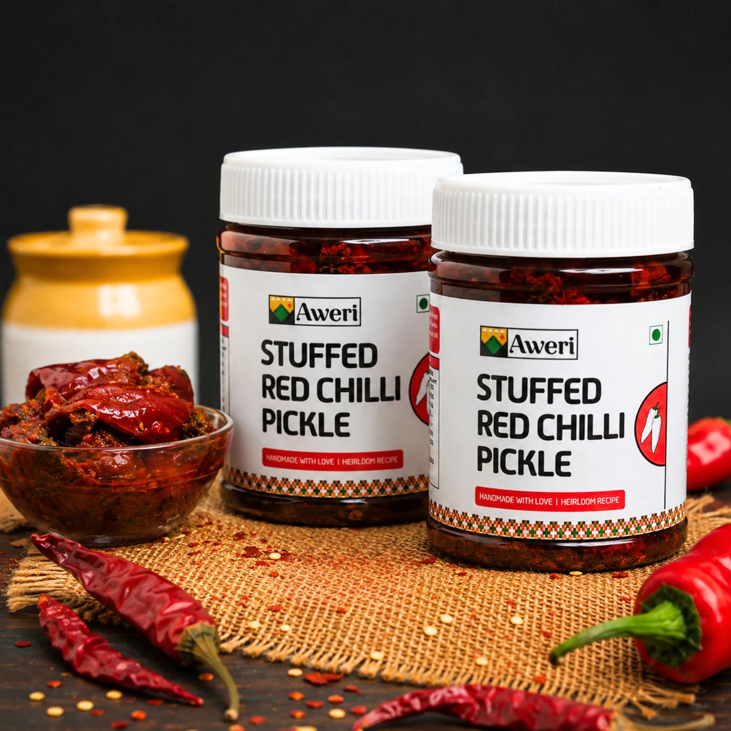 Stuffed Red Chilli Pickle