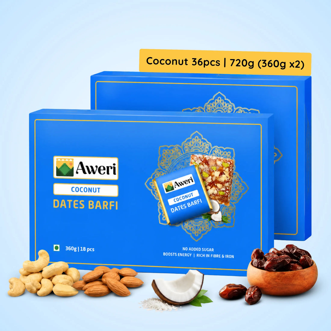 Coconut Dates Barfi
