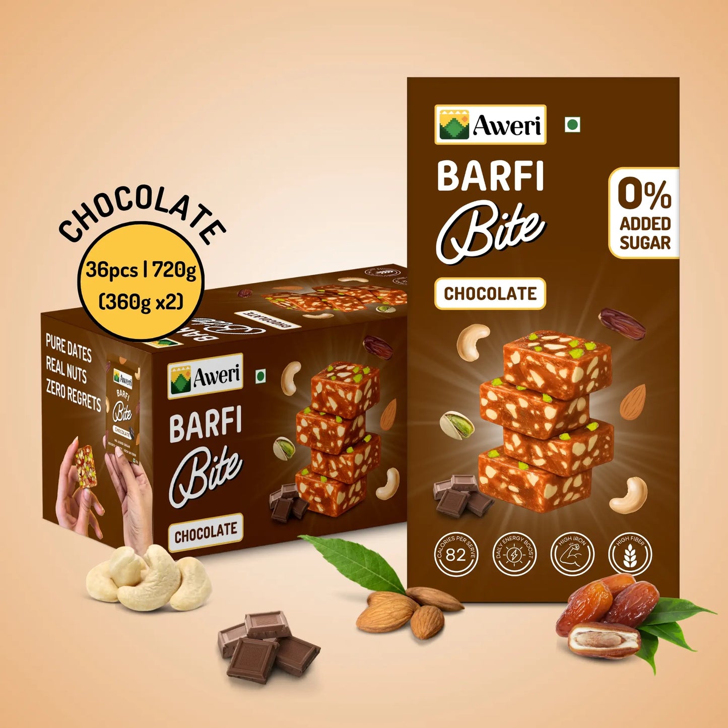 Dates Barfi Bite - Chocolate