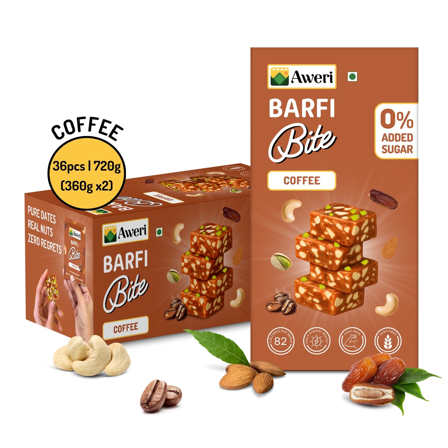 Dates Barfi Bite - Coffee