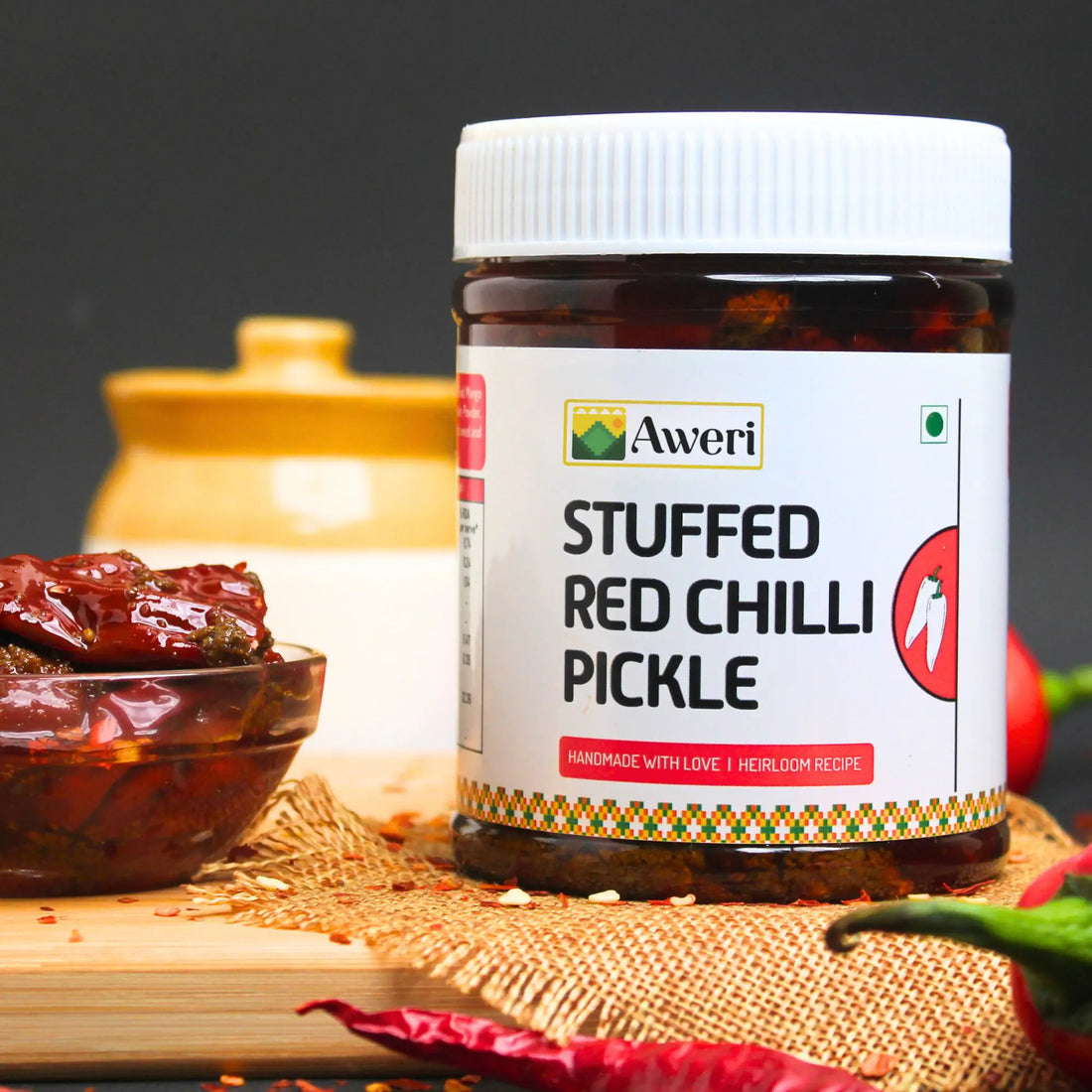 Stuffed Red Chilli Pickle