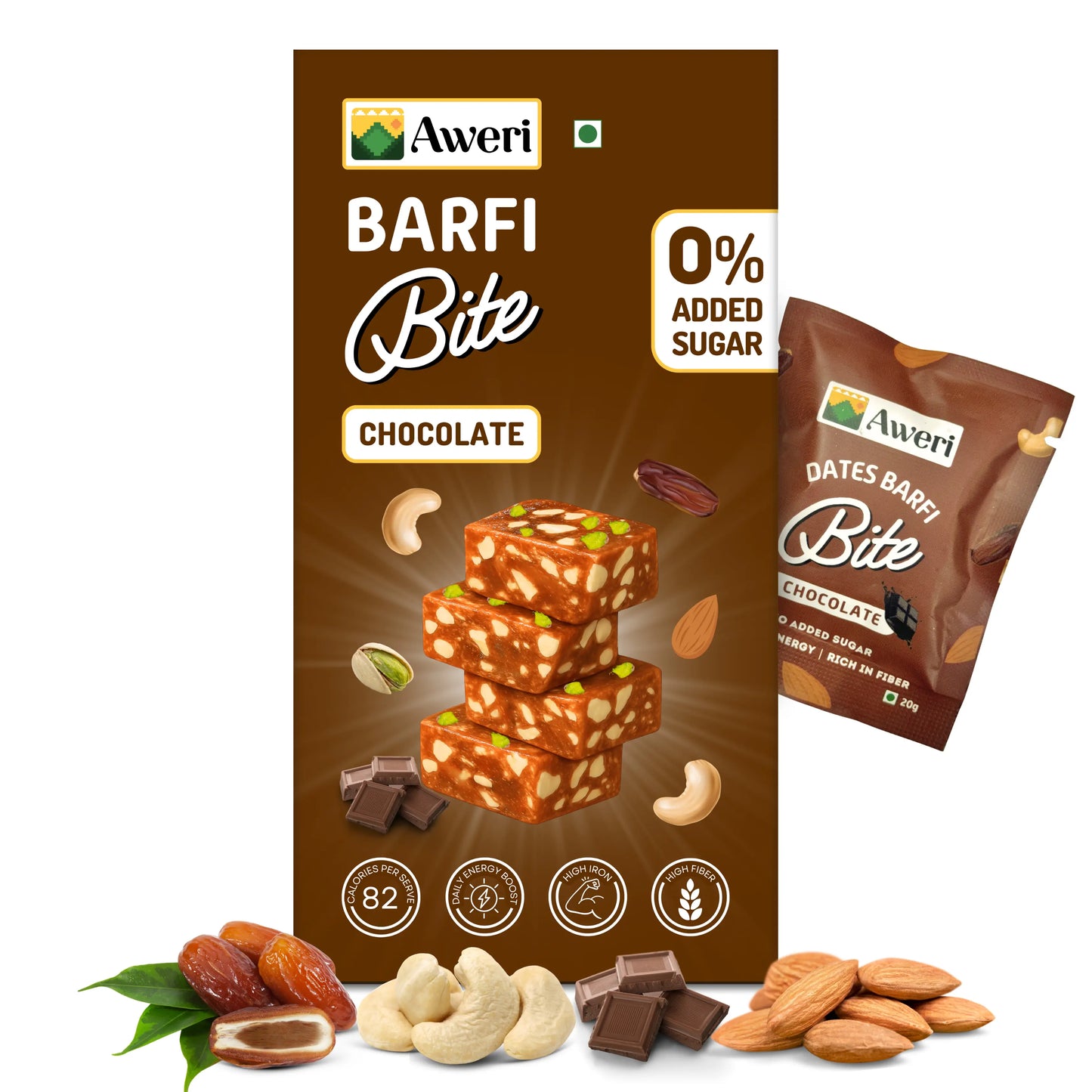 Dates Barfi Bite - Chocolate
