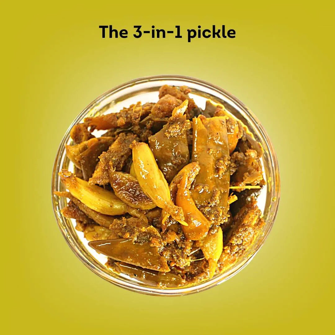 Garlic Ginger Green Chilli Pickle